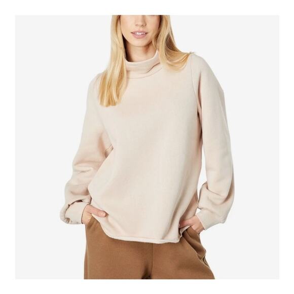 Madewell Betterterry Relaxed Turtleneck Sweatshirt Tan size Medium - Picture 2 of 12